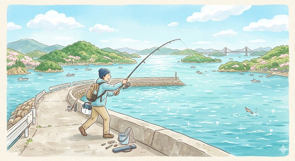 春の瀬戸内エギング - 防波堤からのアオリイカ釣り