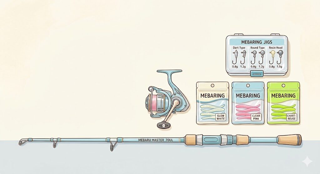 メバリング用タックル・道具の紹介イラスト
