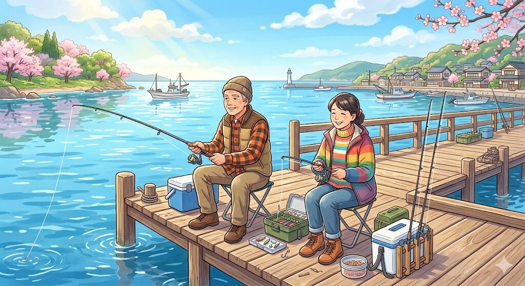 ファーストキャストで楽しむ釣りイラスト